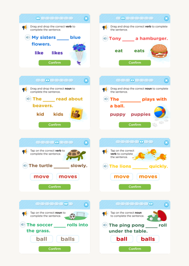 Singular and Plural Nouns with Matching Verbs quiz