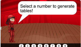 Ninja Math Tables