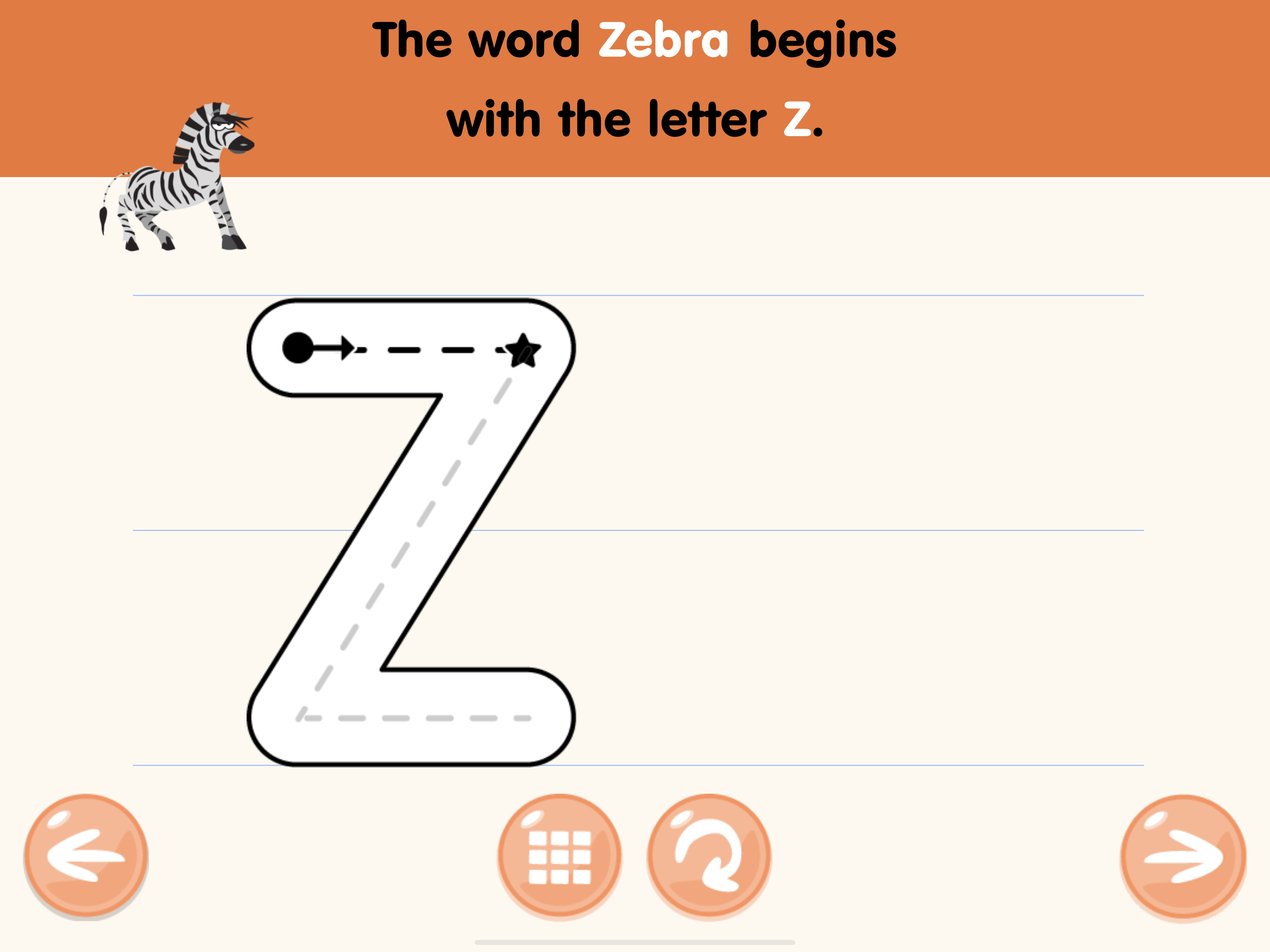 Tracing Uppercase Z