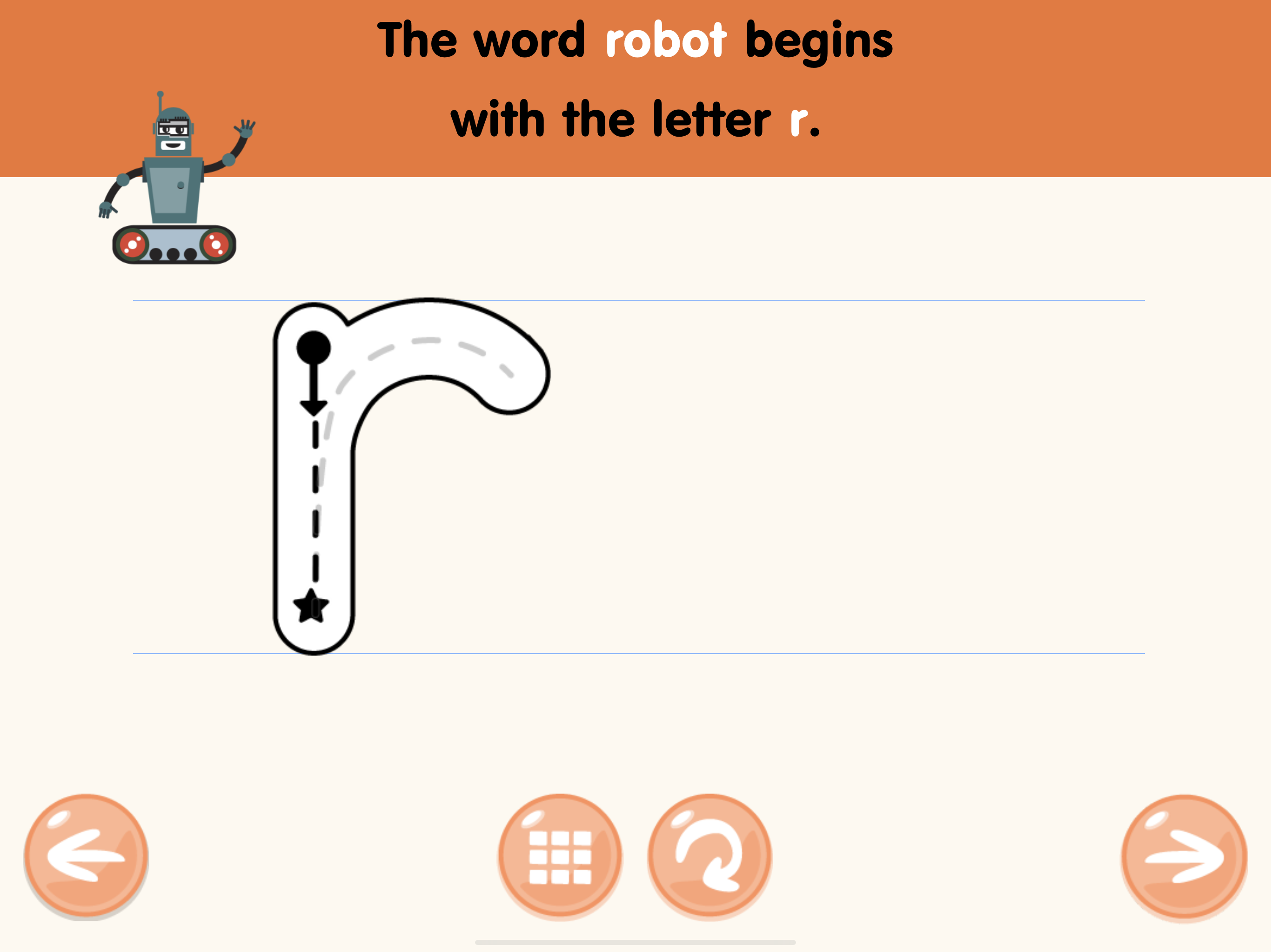 Tracing Lowercase r