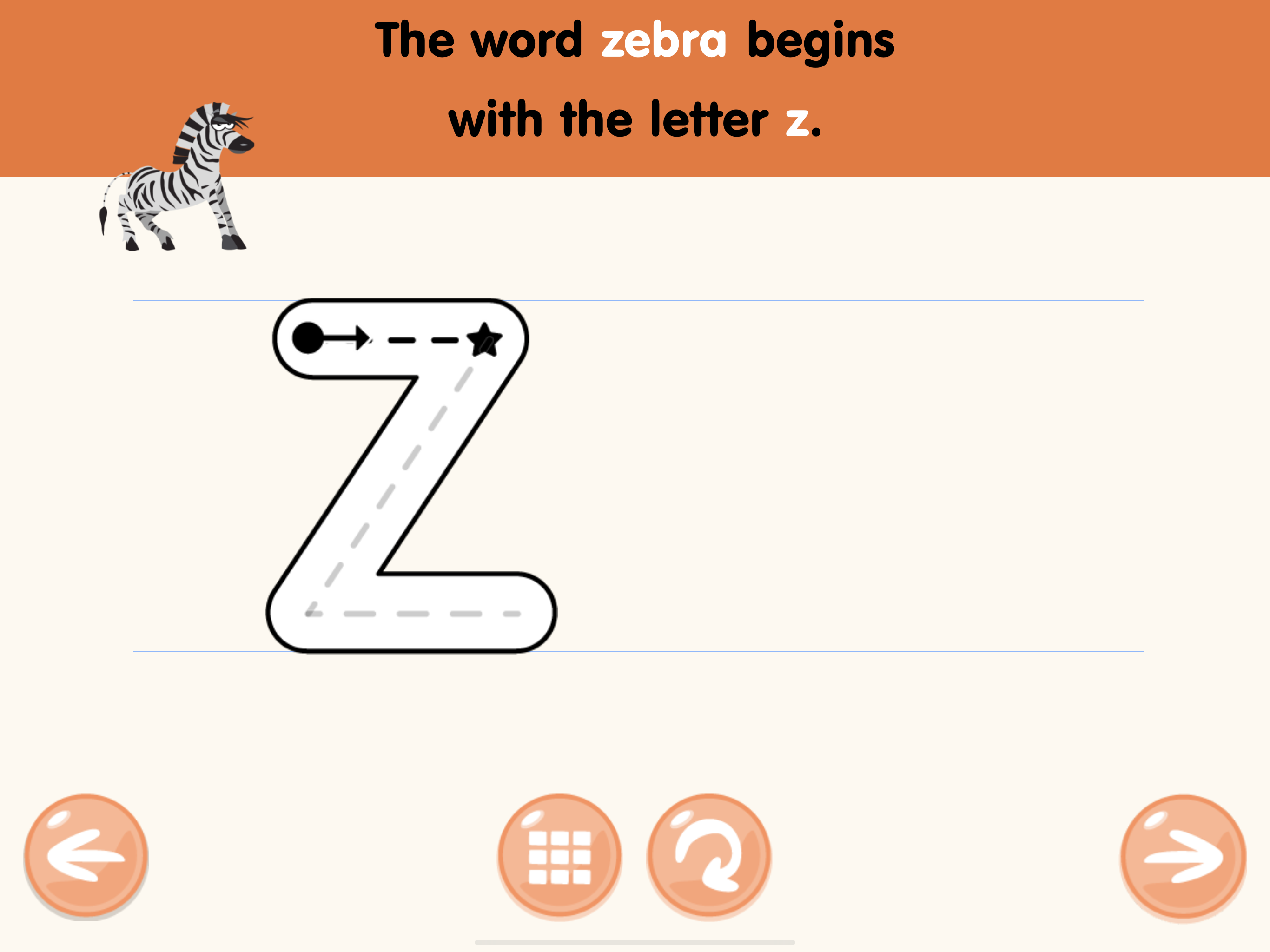 Tracing Lowercase z