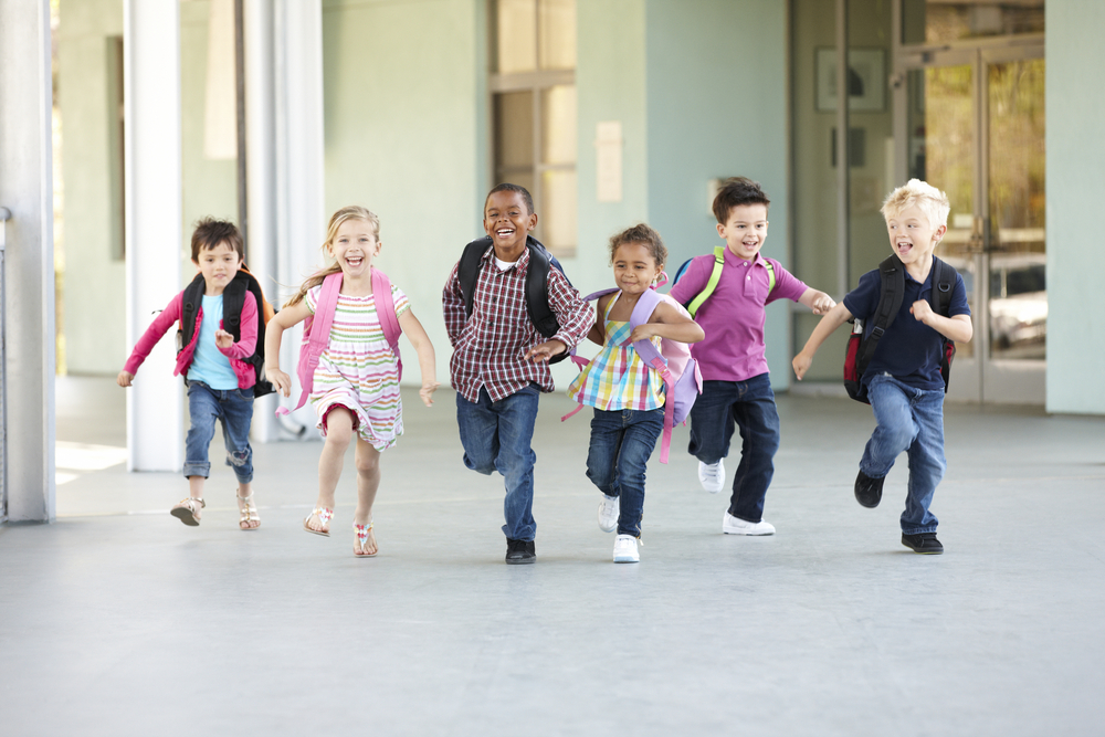 Children running.