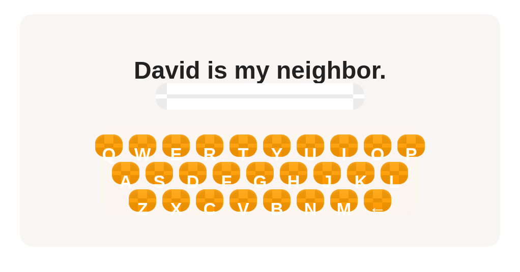 A neighbor! Which pronoun stands for the highlighted name?