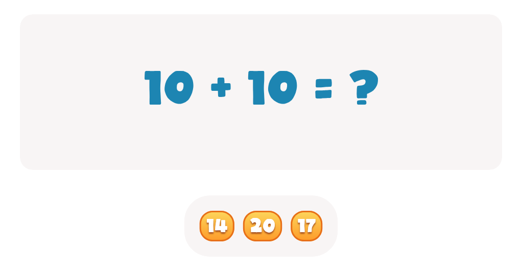 Addition and Subtraction of Tens: Find the Sum of 10 + 10