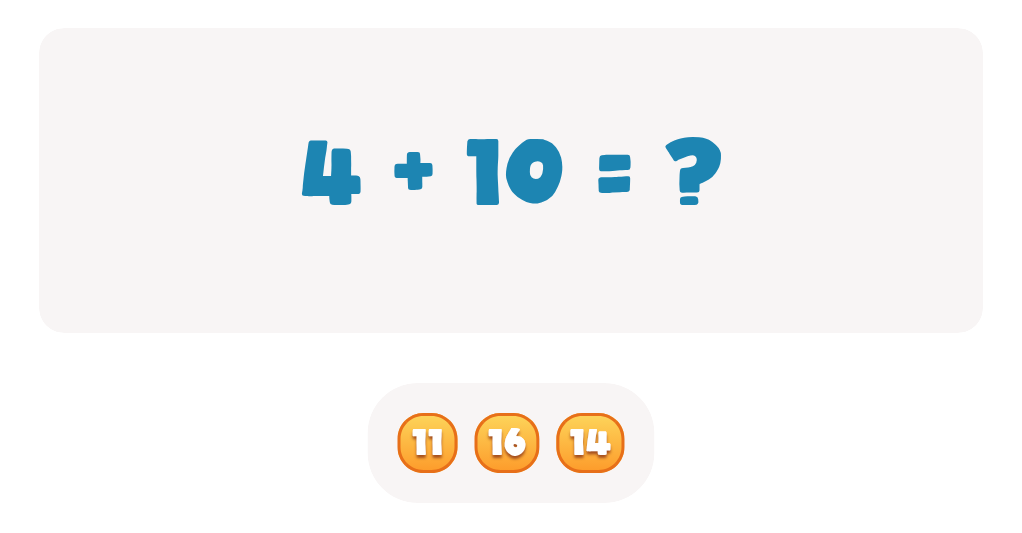 Addition and Subtraction of Tens: Find the Sum of 4 + 10