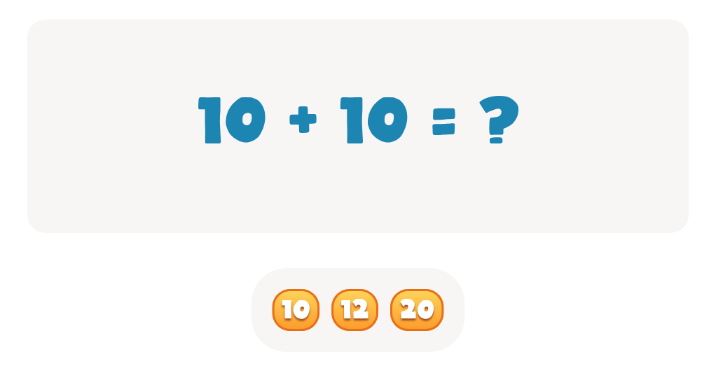 Addition Facts Worksheet: Find the Answer for 10 + 10