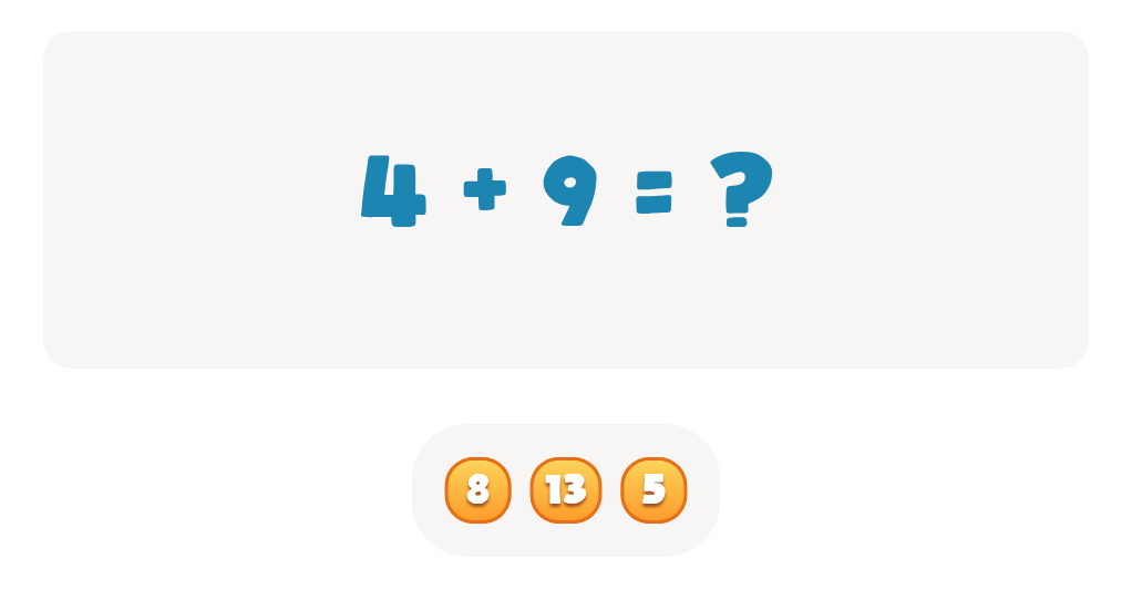Addition Facts Worksheet: Find the Total for 4 + 9