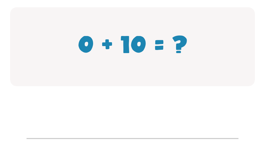 Addition Facts Worksheet: Type the Answer for 0 + 10