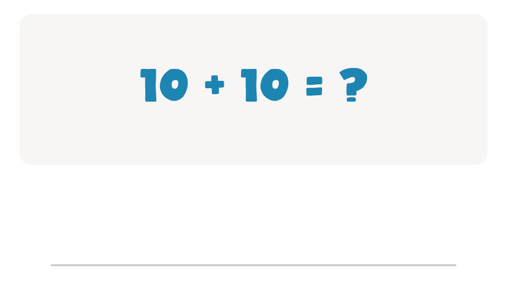Addition Facts Worksheet: Type the Answer for 10 + 10