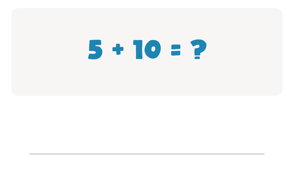 Addition Facts Worksheet: Type the Answer for 5 + 10