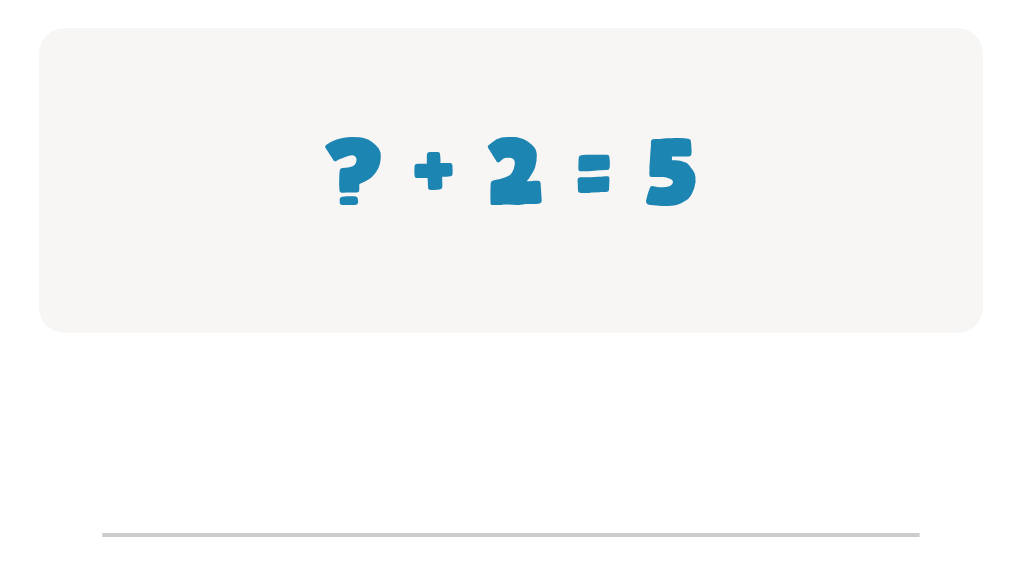 Addition Facts Worksheet: Type the Missing Number in ? + 2 = 5