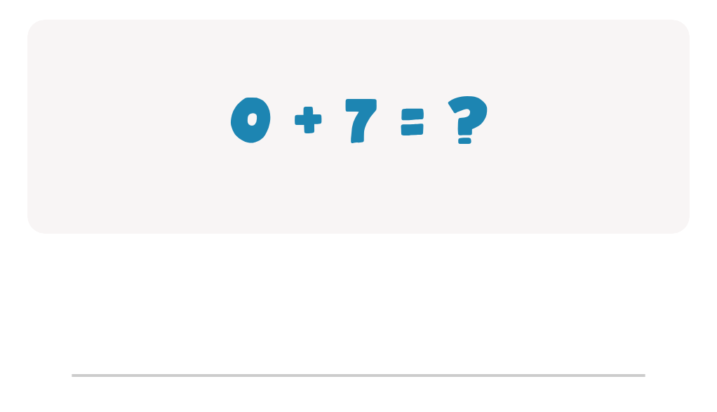 Addition Facts Worksheet: Type the Total for 0 + 7