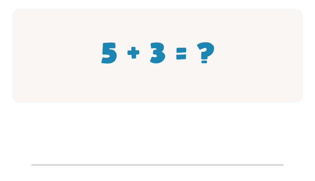 Addition Facts Worksheet: Type the Total for 5 + 3