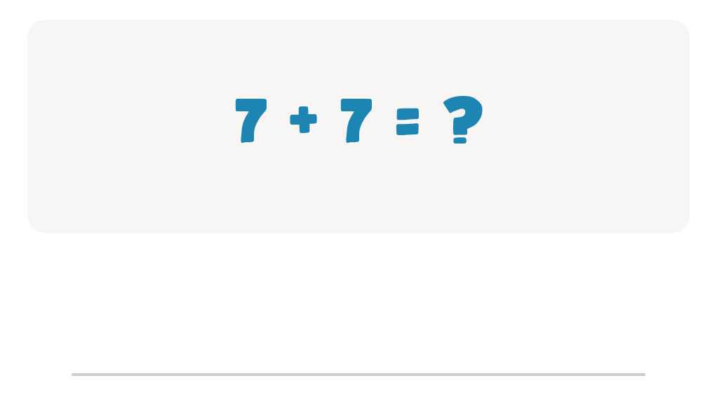 Addition Facts Worksheet: Type the Total for 7 + 7