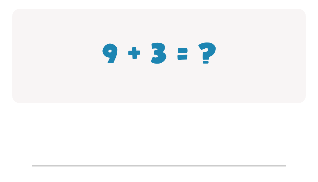 Addition Facts Worksheet: Type the Total for 9 + 3