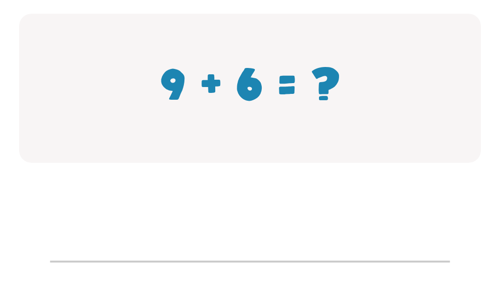 Addition Facts Worksheet: Type the Total for 9 + 6