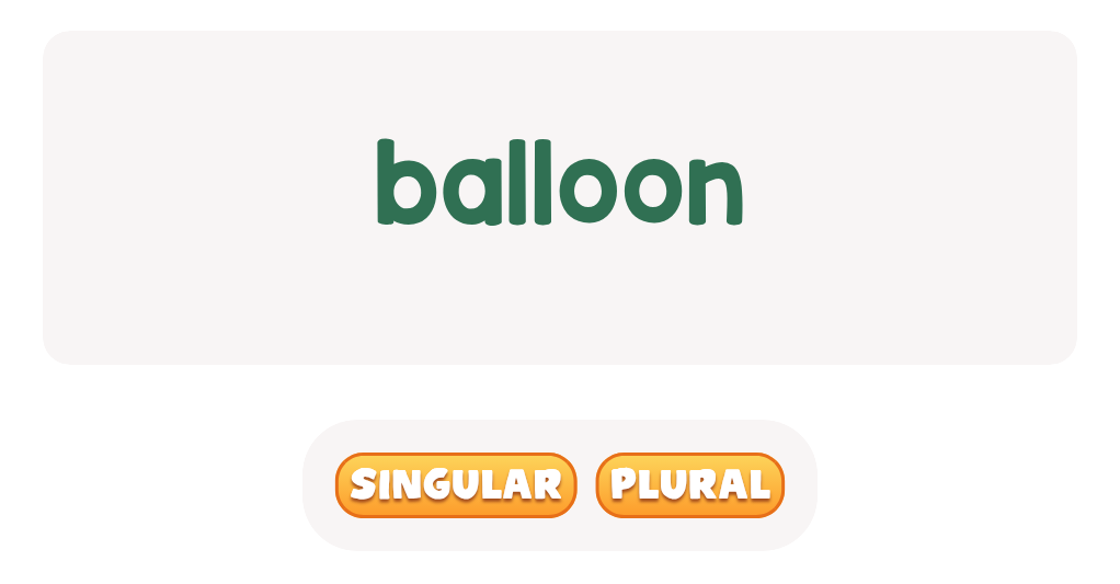 'balloon': singular or plural?