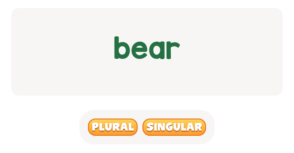 'bear': singular or plural?