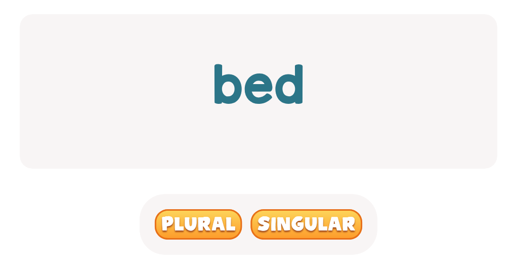 'bed': singular or plural?