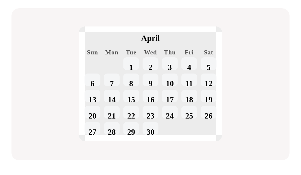 Can you find April 7 in the calendar month below?