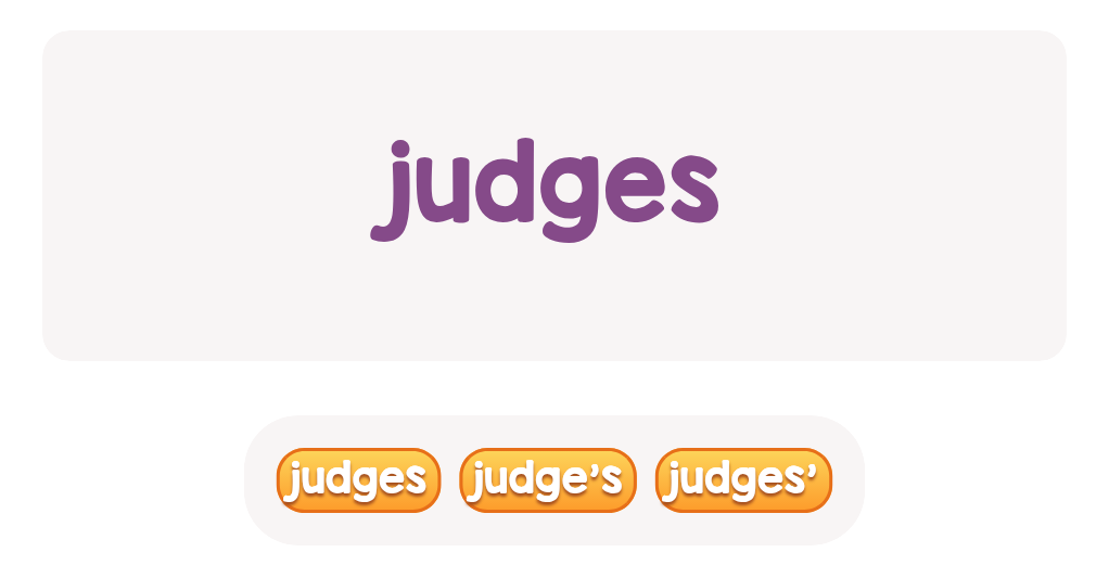 Choose the right word to show the judges own something.