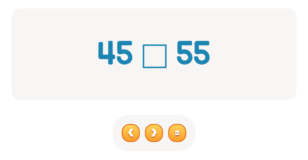 Compare Numbers up to 100: Choose <, > or =