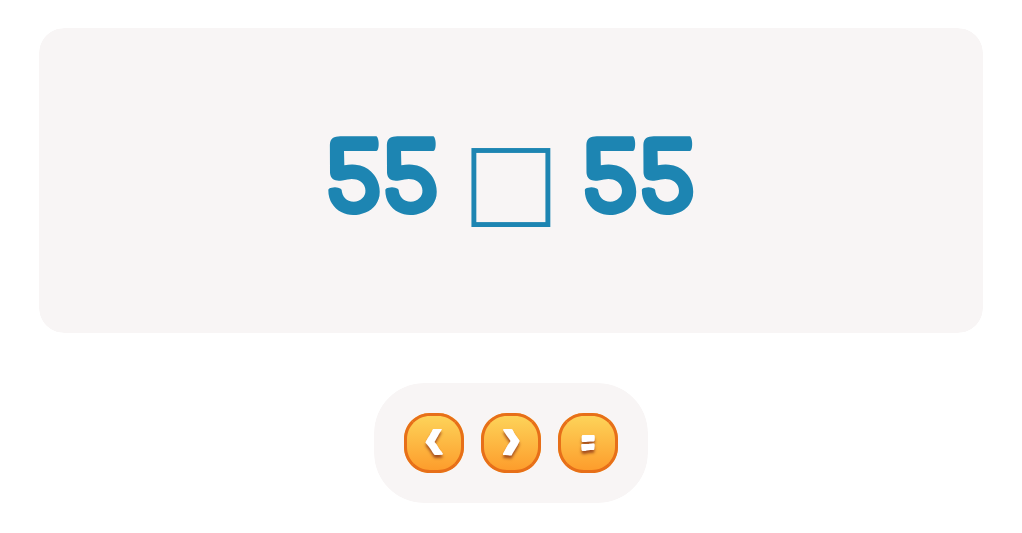 Compare Numbers up to 100: Choose <, > or =