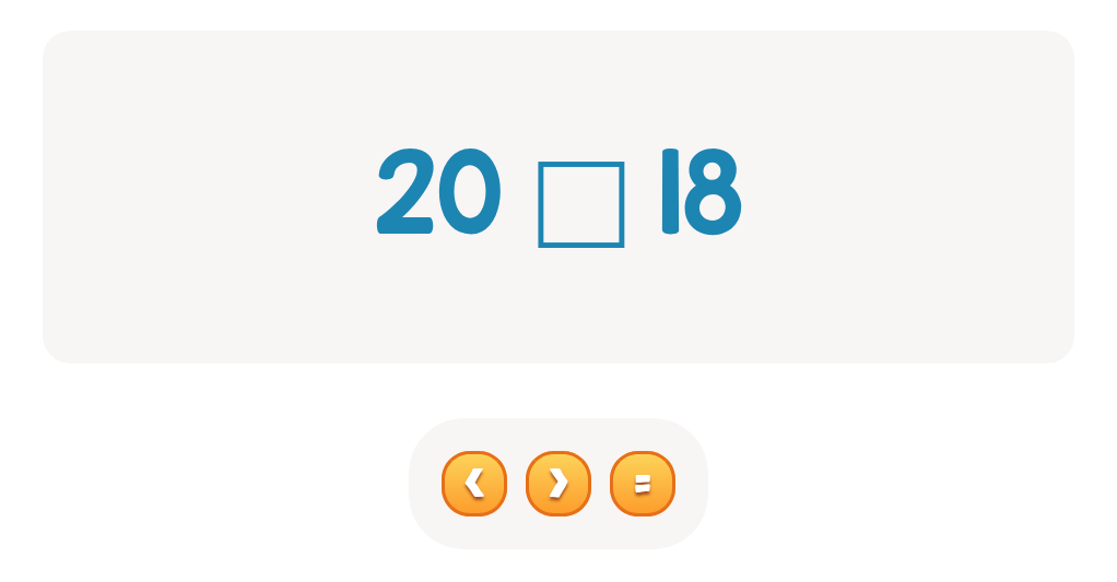 Compare Numbers up to 100: Choose <, > or =