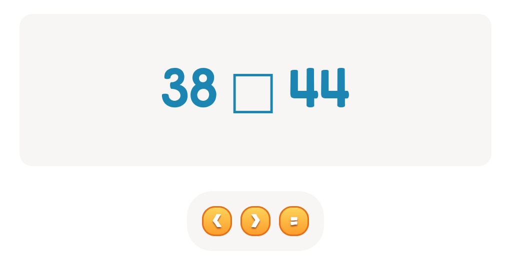 Compare Numbers up to 100: Choose <, > or =