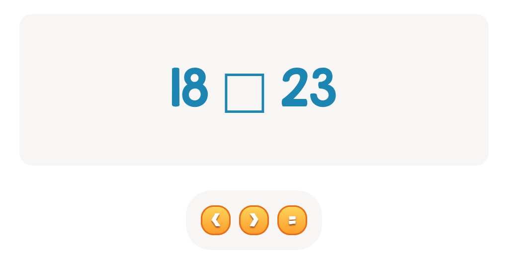 Compare Numbers up to 100: Choose <, > or =