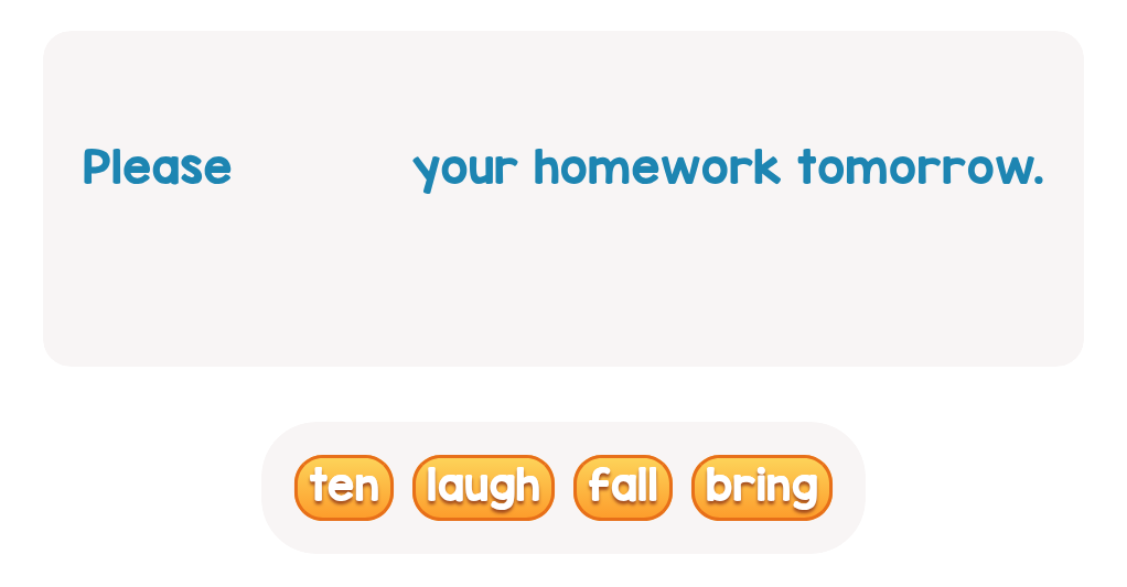 Complete the Sentence - Find the missing word