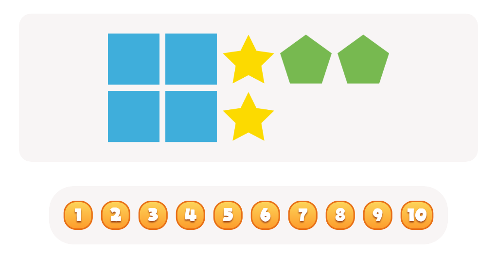 Count the 2D Shapes Worksheet: Counting to 10 Skills.