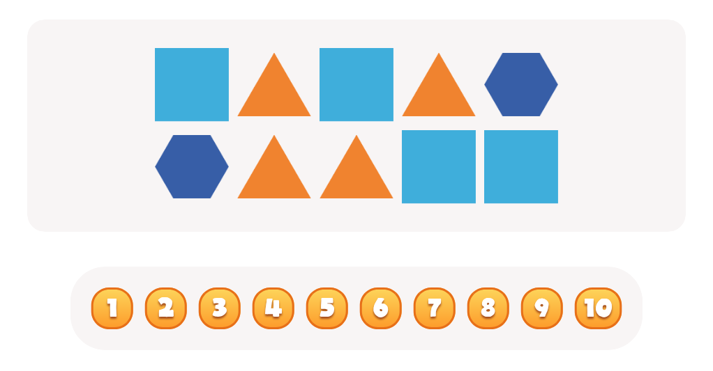 Count the 2D Shapes Worksheet: Counting to 10 Skills.