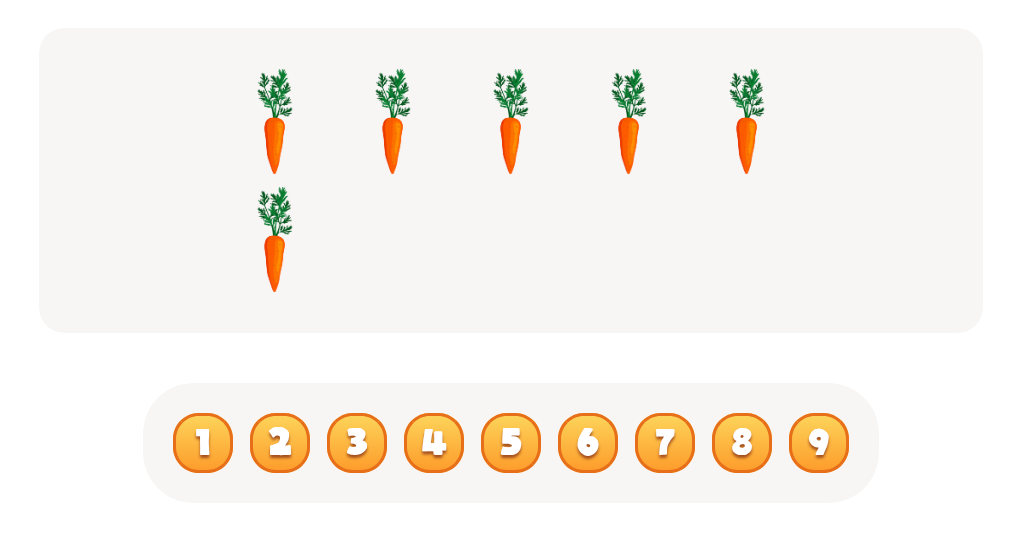 Count the  Carrots Worksheet. Count up to  8 & 9 Skill