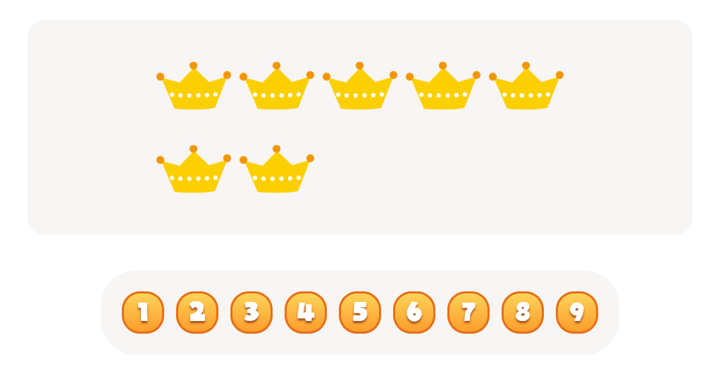 Count the  Crowns Worksheet. Count up to  8 & 9 Skill