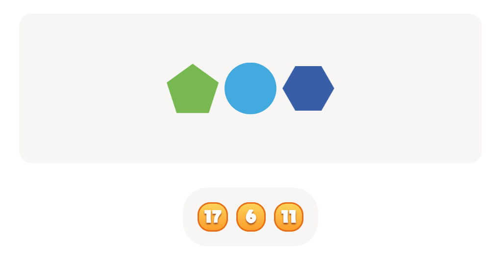 Count the number of sides in a Pentagons, a Circles, and a Hexagons Worksheet
