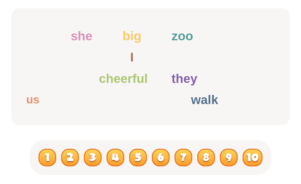 Count the personal pronouns hiding in this word list.