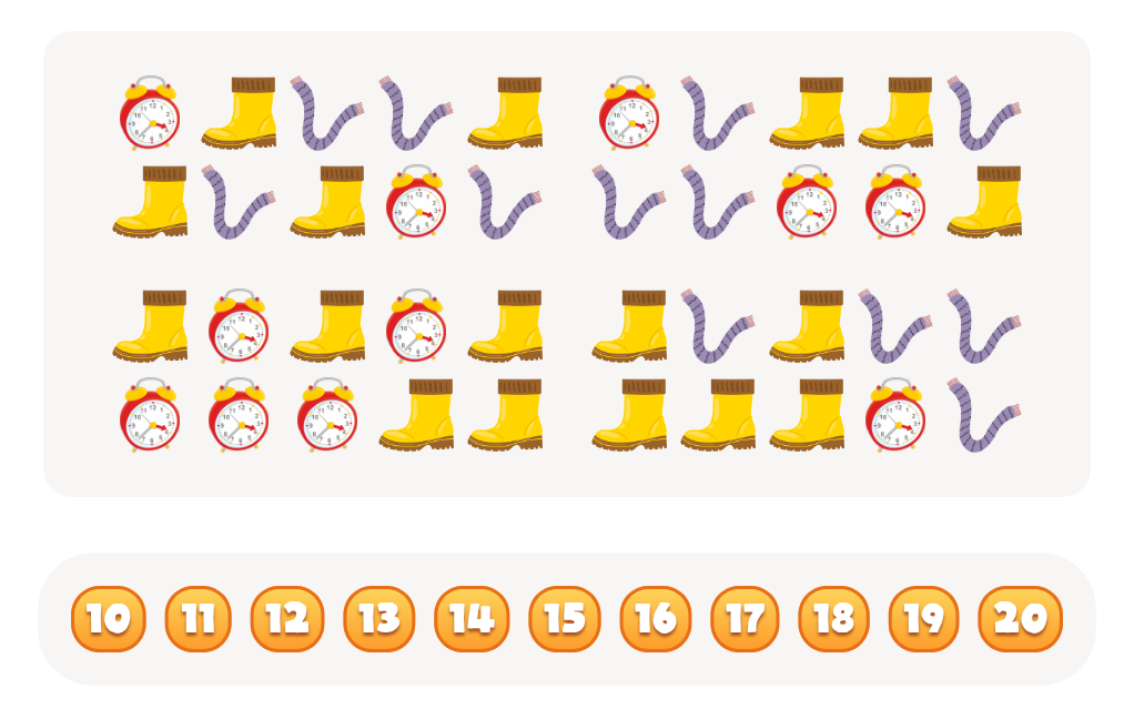 Identify The Alarm Clocks Count Up To 20 Math Counting To 20 Extra 