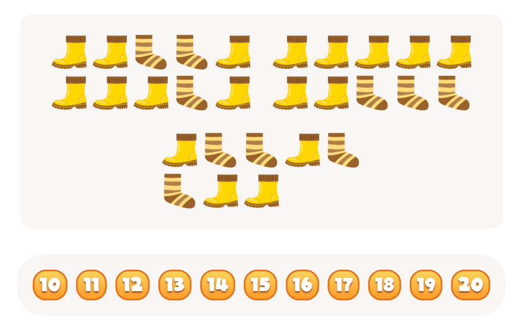 Count up to 20 - Count the  Socks Worksheet