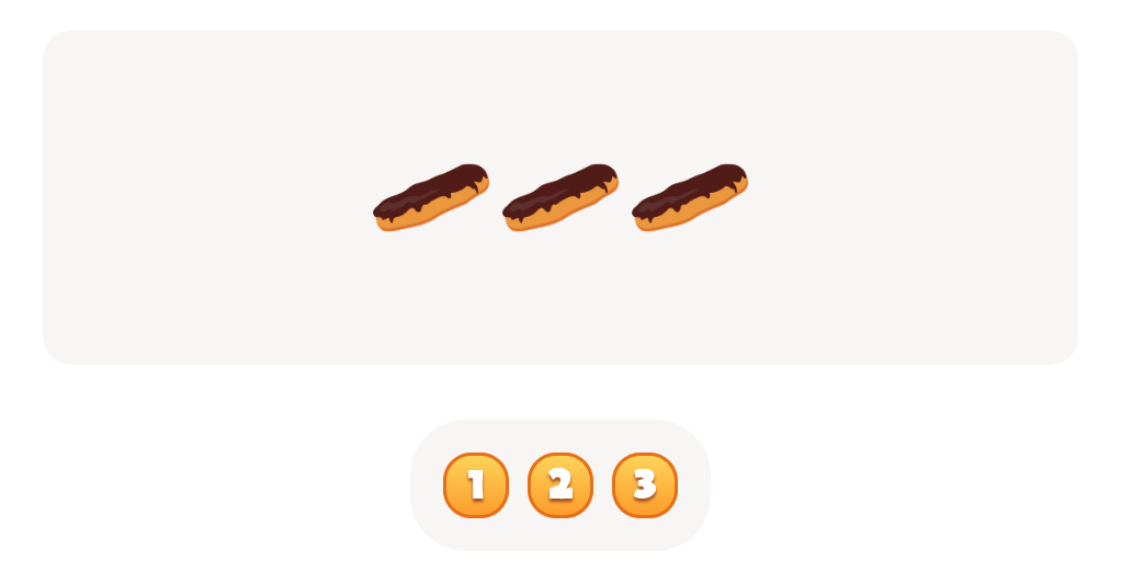 Count up to 3 - Count the  Eclairs Worksheet
