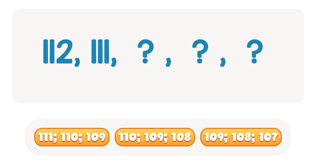 Counting Backwards from 120: Identify Missing Numbers