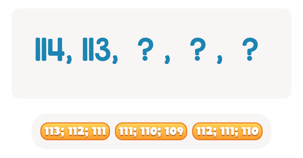 Counting Backwards from 120: Identify Missing Numbers