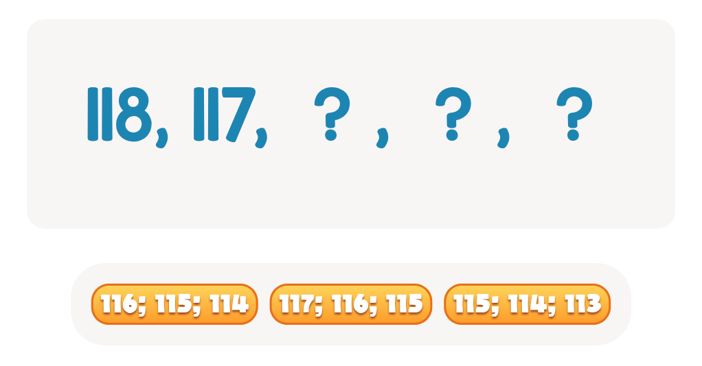 Counting Backwards from 120: Identify Missing Numbers