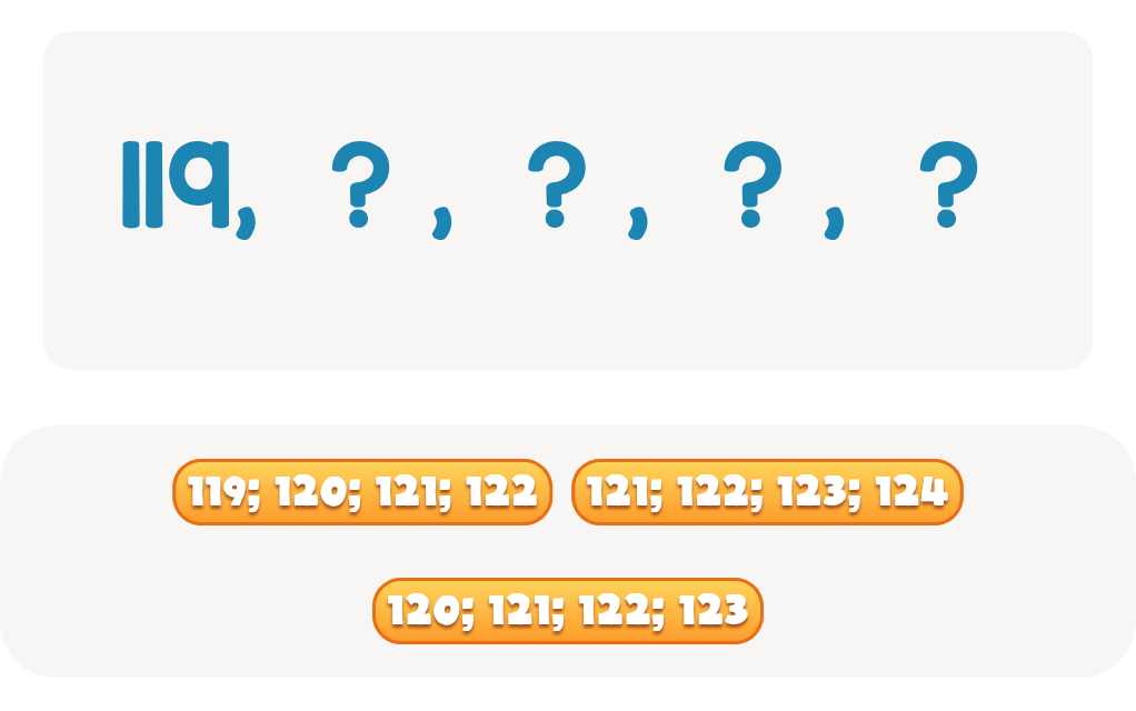 Counting Forward Up to 120 - Find the Next Numbers in Sequence