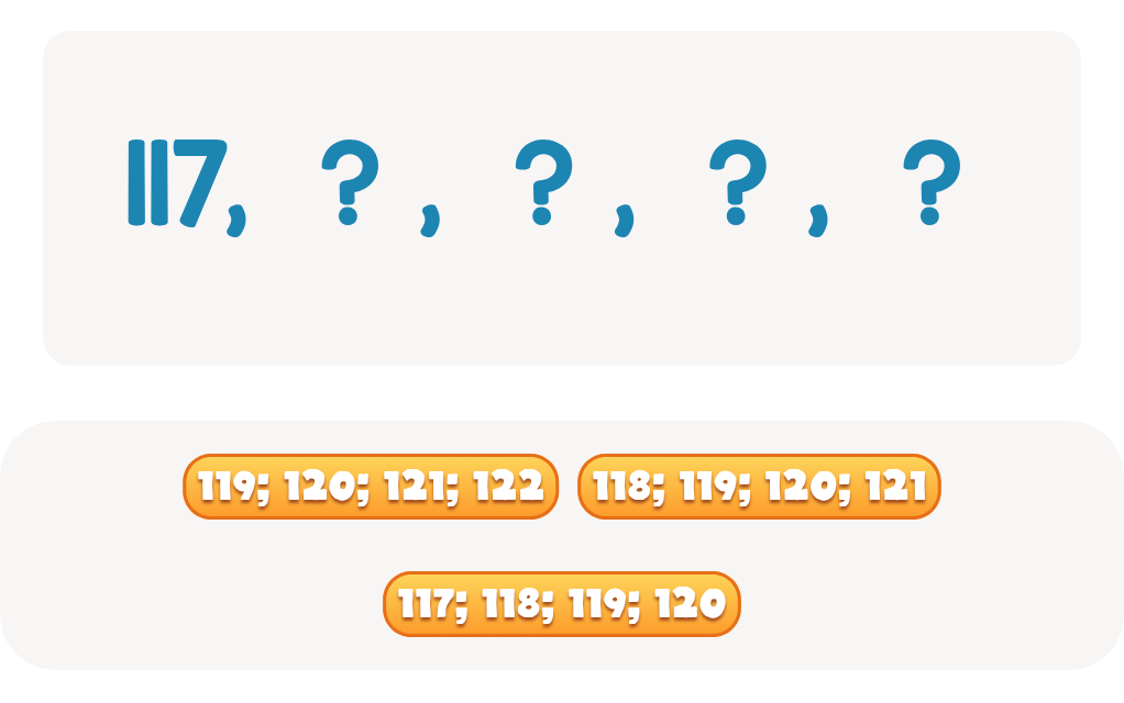Counting Forward Up to 120 - Find the Next Numbers in Sequence