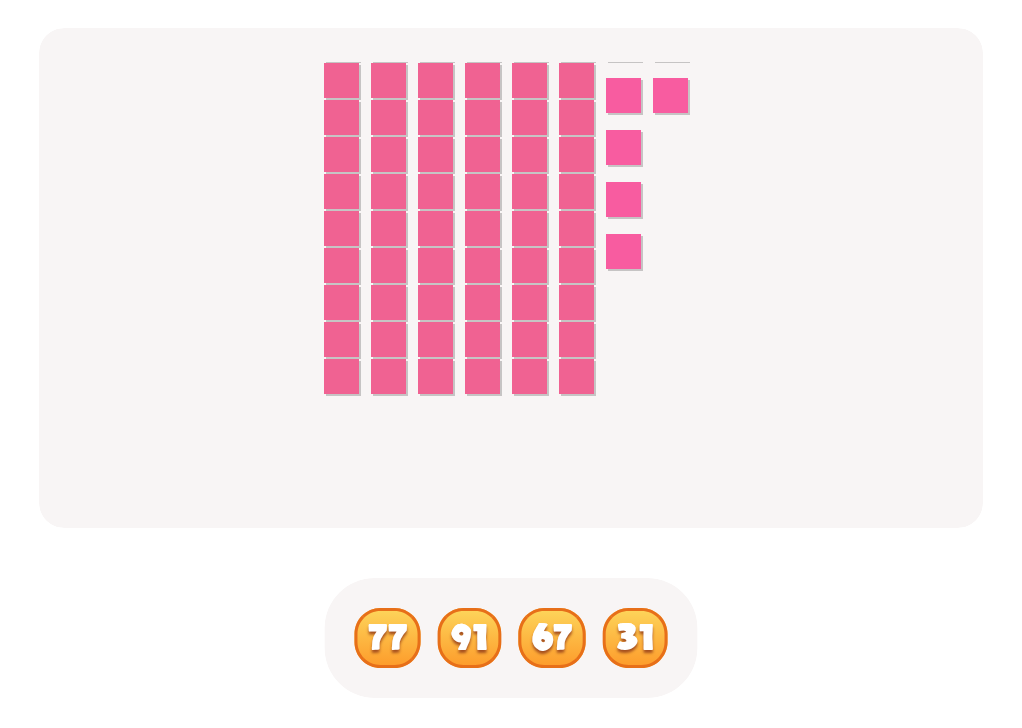 Counting with Base Ten Blocks up to 100 – Find the Correct Number