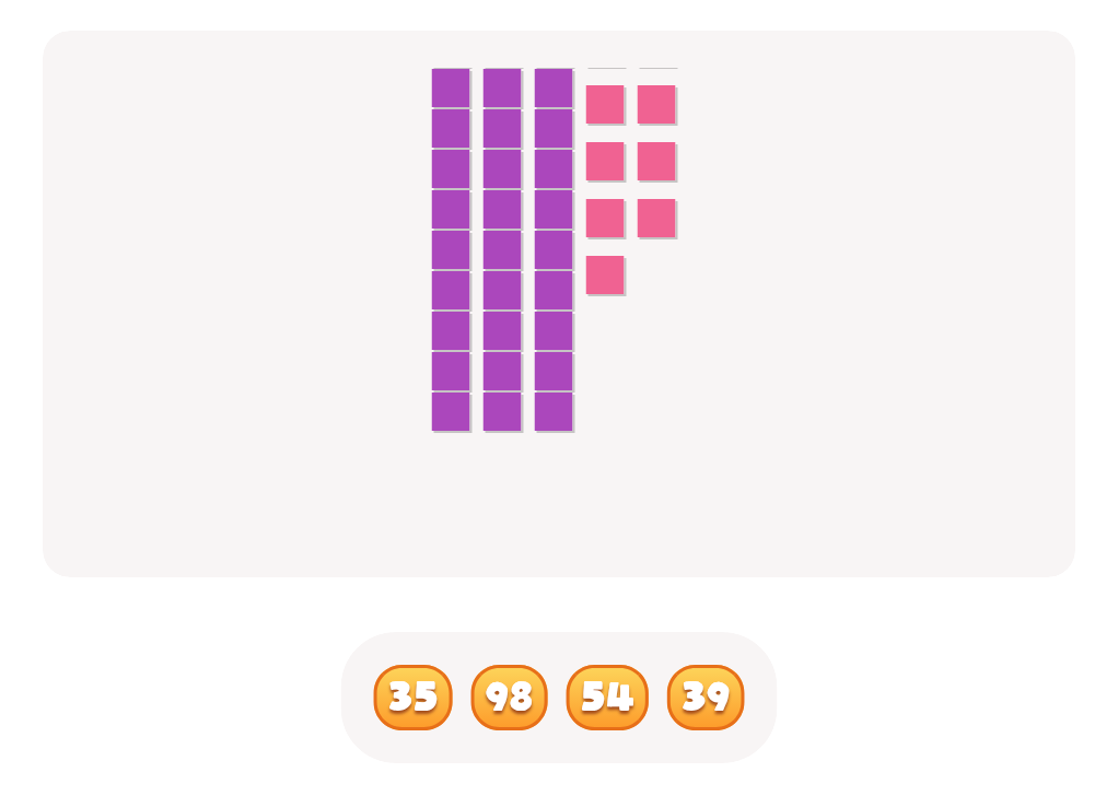 Counting with Base Ten Blocks up to 100 – Find the Correct Number