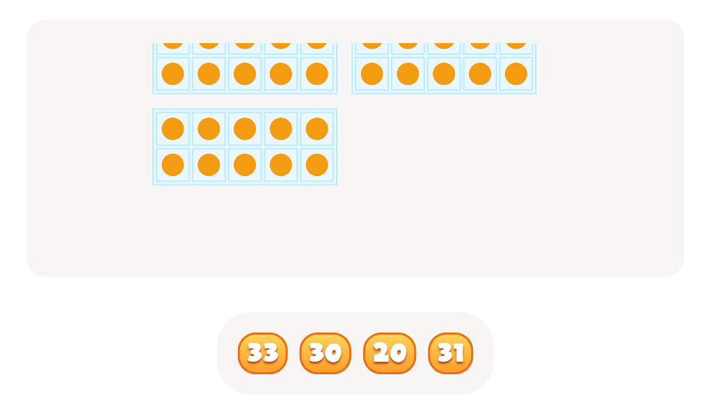 Counting with Base Ten Blocks up to 50 – Find the Correct Number