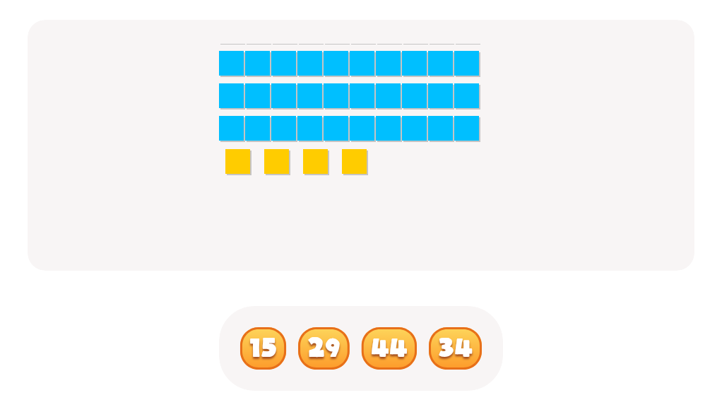 Counting with Base Ten Blocks up to 50 – Find the Correct Number