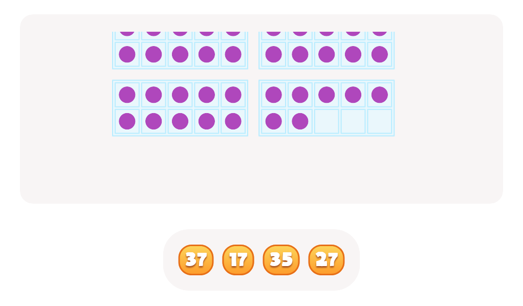 Counting with Base Ten Blocks up to 50 – Find the Correct Number